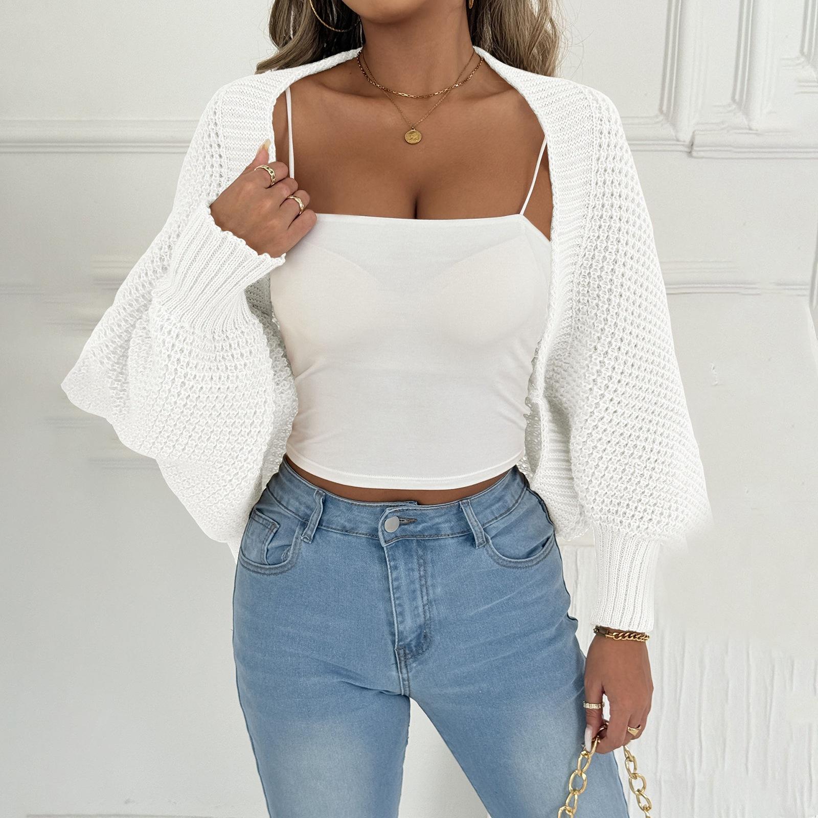 

Women s Loose-fitting Casual Warm Shawl Irregular Sweater Coat One Size белый