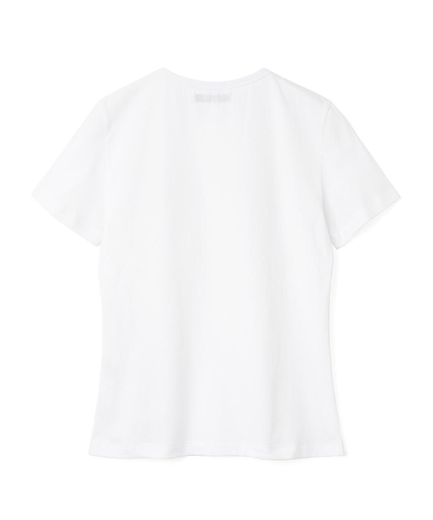 MILLO WOMEN Pearl Ribbon T-Shirt [Pure White]