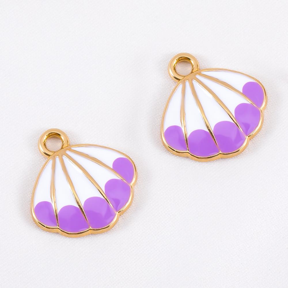 10pcs Cute Green Purple Pink Enamel Ocean Crab Conch Fishtail Heart Charms Alloy Pendants DIY Necklace Bracelet Jewelry Findings