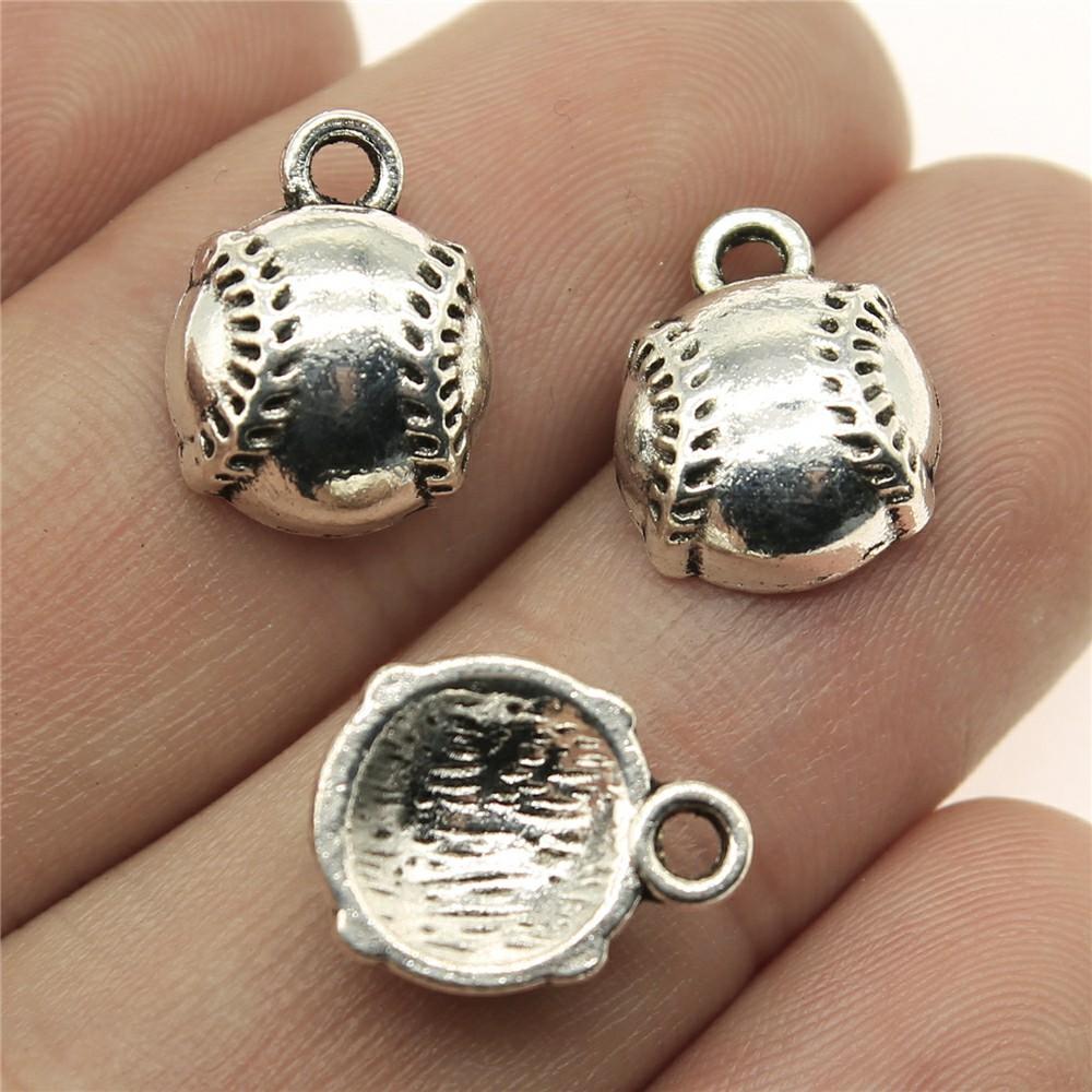 20pcs Sport Charms Baseball & Softball Charms Antique Bronze Silver Color Pendants DIY Crafts Making Findings For Jewelry Making