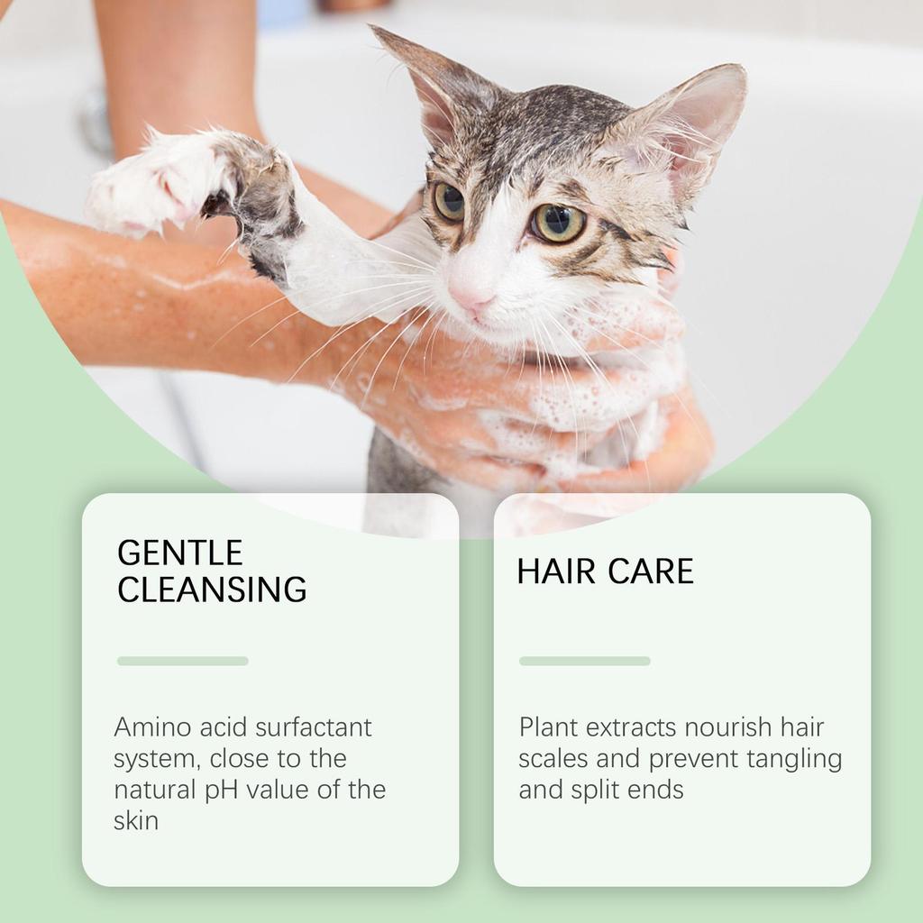 YEGBONG Pet Shampoo, Suitable for Cats and Dogs, 5-in-1 Care with Plant Extracts, Anti-Tangling and Easy To Comb, 100ml