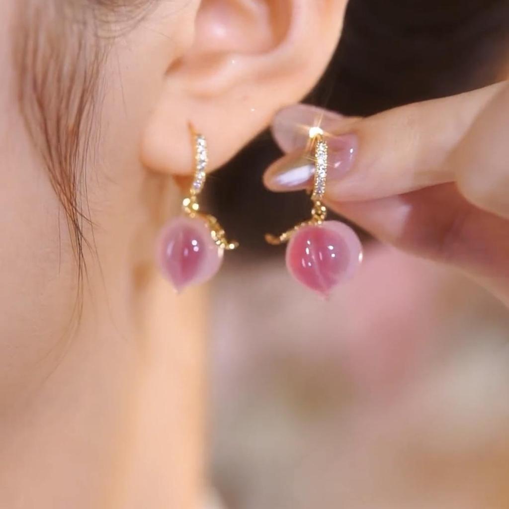 925 Silver Pink Heart Flower Butterfly Tassel Earrings - Sweet, Elegant, and Whimsical Design