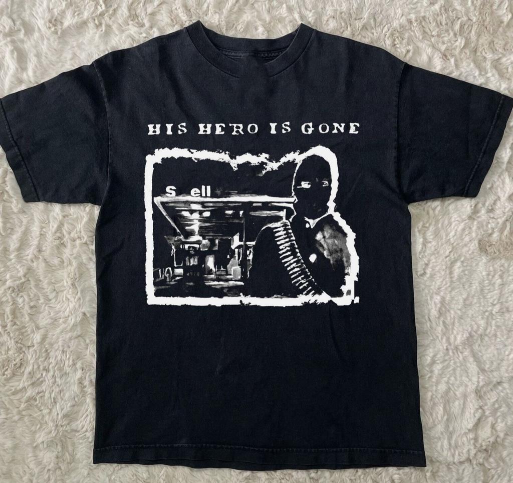 NEW His Hero Is Gone Band Short Sleeve Cotton Black All Size Shirt