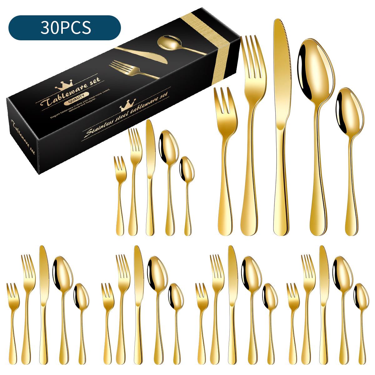 

1010 Stainless Steel Cutlery Set: 20/30-Piece Hotel & Household Knife, Fork, Spoon Set