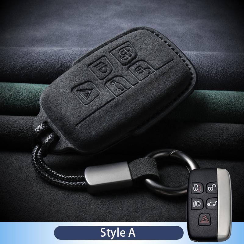 Suede Leather Car Key Case for Land Rover Range Rover Evoque Discovery Sport Velar for Jaguar XE XF E-Pace F-Pace Accessories