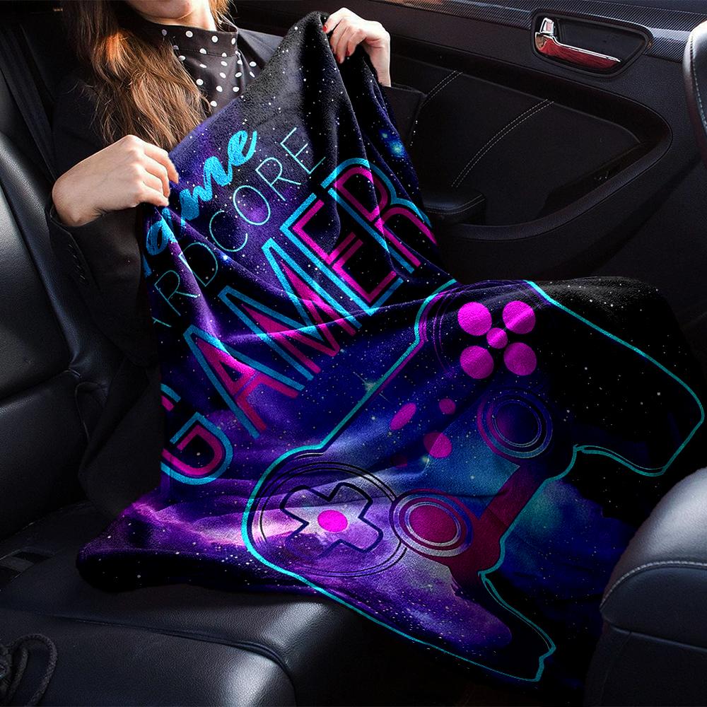 Custom Name Game Controller Theme Printed Blanket - Perfect for Couch, Bed, Travel & Outdoor Use | Machine Washable, Cozy & Durable.