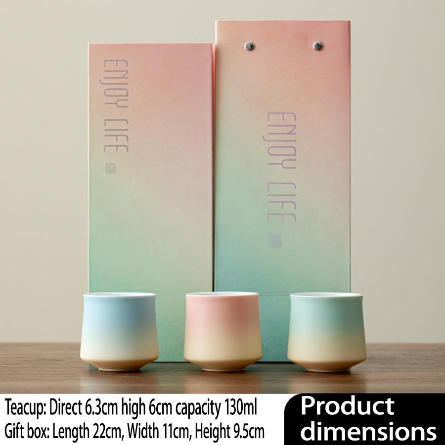 

Macaron Gradient Ceramic Coffee Cup 3-Pack Gift Box 130ml Small Coffee Cup 3pcs зелёный/розовый