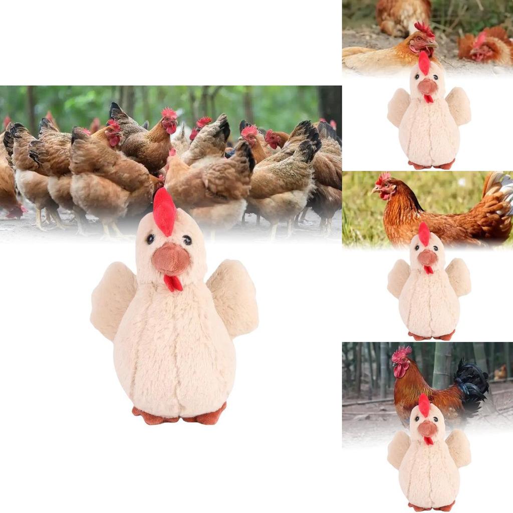 Adorable Brown Plush Chicken Toy Extremely Soft Cute Stuffed Animal For Kids