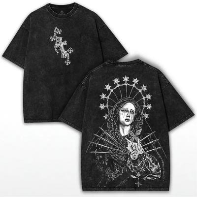 Sommer Trendiges Y2k T-Shirt Vintage Gewaschen Lässiges Oversize T-Shirt Für Herren Unisex Kleidung Kurzarm Oberteile