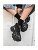 Black Warrior Men's 10CM Invisible Height Boost Shoes, Autumn Mesh Breathable Retro Dad Sneakers