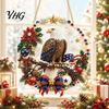Decorative Hanging Ornaments for Home Christmas Diamond Art Ornament, 2D Acrylic Pearl Painting Chain Pattern Suncatcher, Holiday Window Pendant Wall