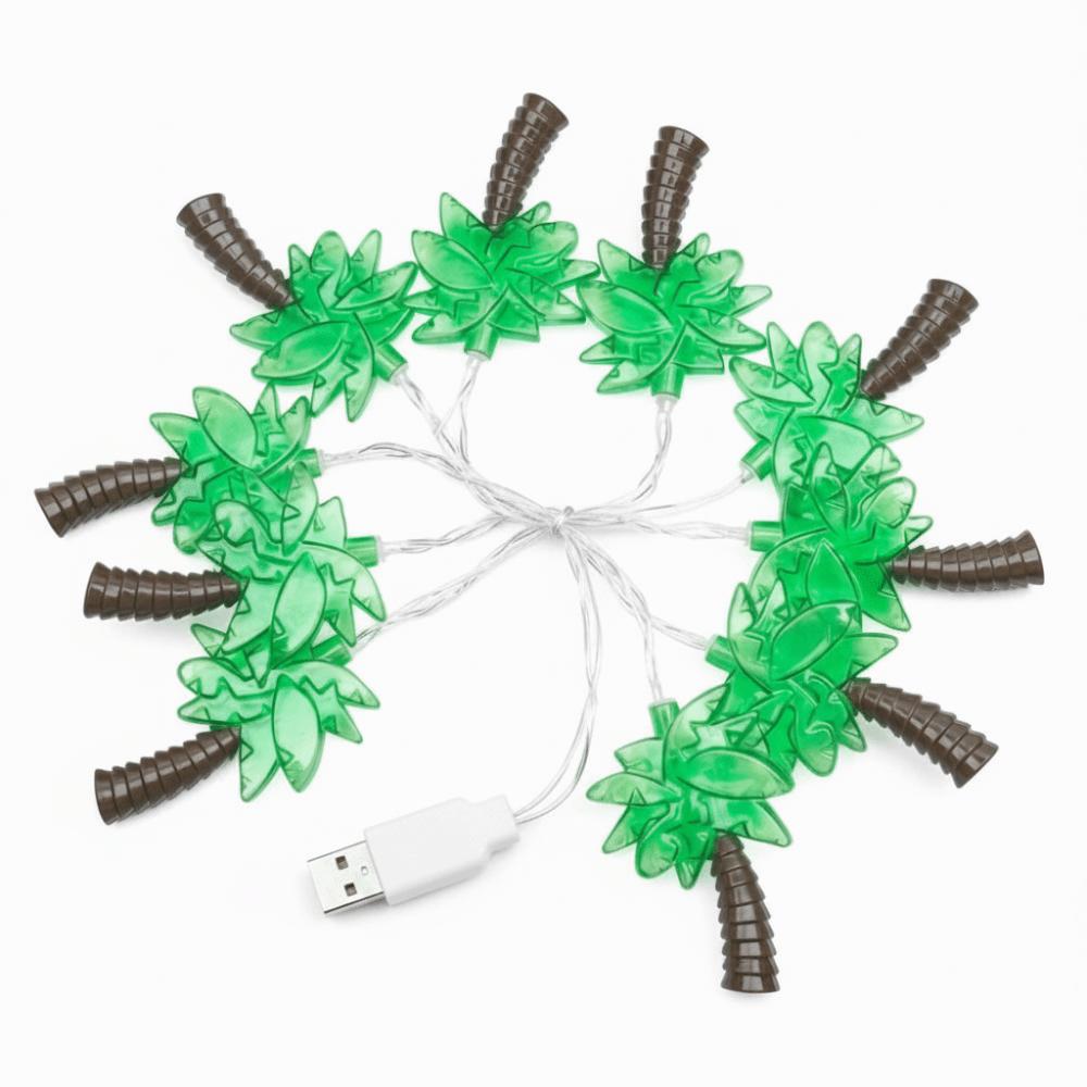 Colored Coconut Tree Lights Simulate Coconut Trees String Lights Creative Lighting Design  Camping 1.5M-USB version