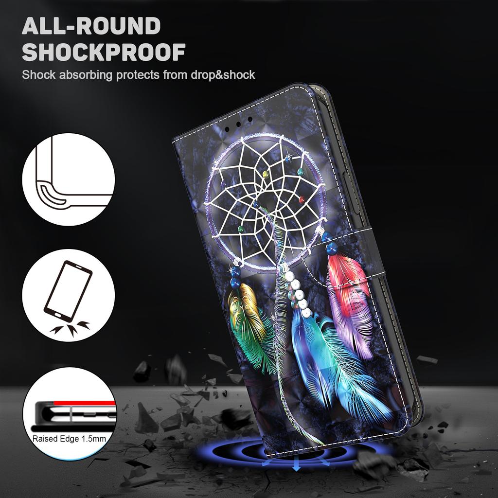 For Xiaomi Redmi 13C 4G/13C 5G/Poco C65 4G/Poco M6 5G/13R 5G Magnetic Phone Case 3D Pattern Printing Wallet Cover