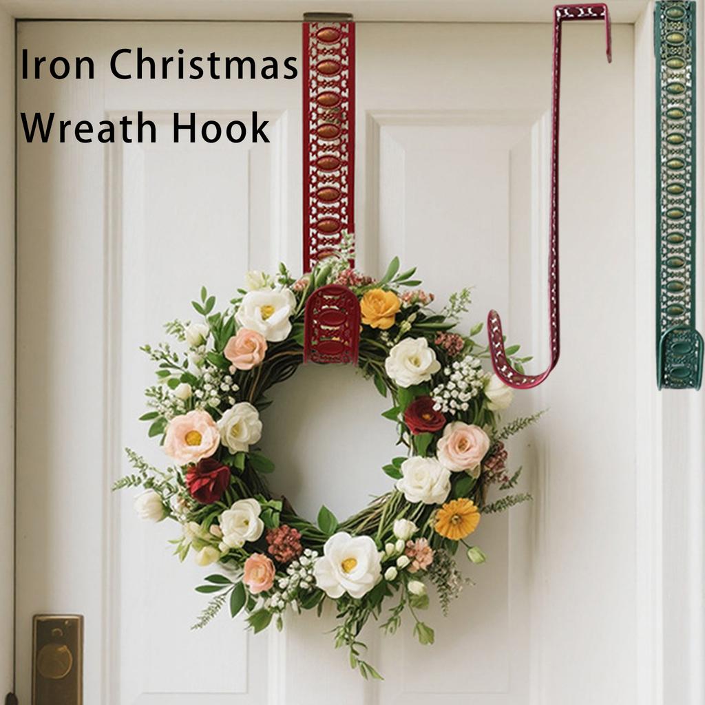 Železný háček na vánoční věnec, Vánoční závěs na dveře, Vánoční dekorace háček na věnec