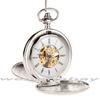 Vintage Double-Lid Polished White Metal Mechanical Pocket Watch - Glossy Student Gift & Commemorative