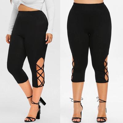 Fashion Womens High Waist Elastic Plus Size Sport Pants Sexy Yoga Shorts