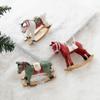 3D Cartoon Horse Christmas Retro Figurines Ornament Resin Kids Toys Gift Christmas Tree Decoration Vintage Desktop Ornament
