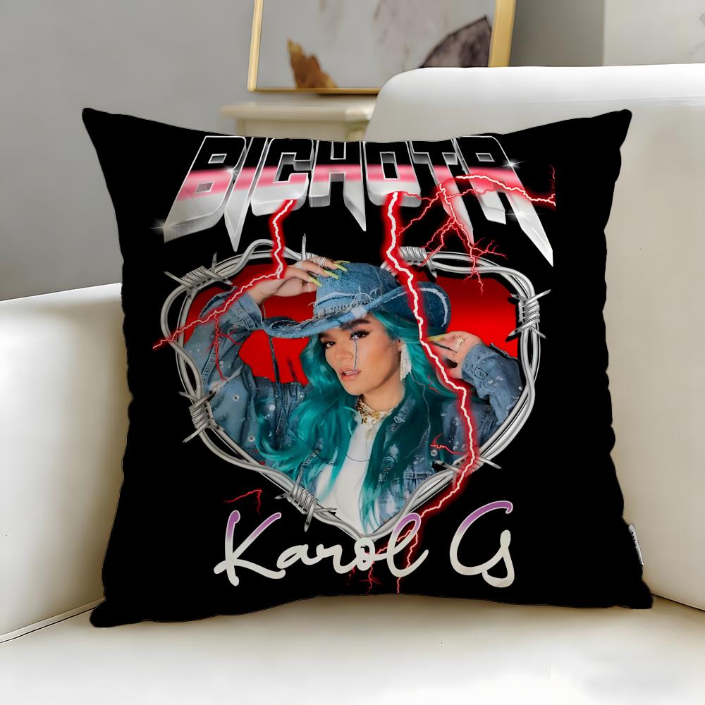 popular singer KAROL G Cushion Cover Soft  EasyWash Pillow Case  Versatile for Couch Bed Travel and Office