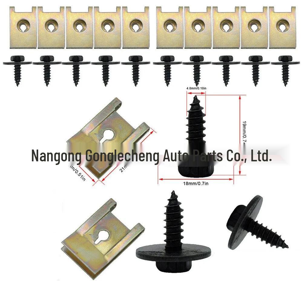 

40-Piece Car U-Clip and Screw Kit for Mercedes BMW E46 92 90 Bumper/Fender Accessories 20pcs (10 metal clips + 10 screws)