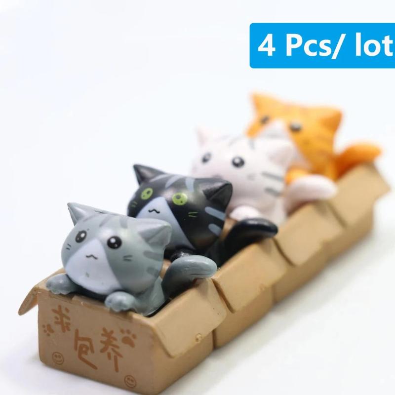 Kawaii Mini Cat Ornament Garden Kitten Statue Gift for Adults Room Decoration Toy Miniature Figurines Home Decor