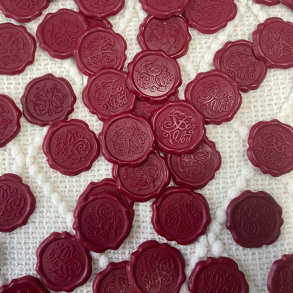 

20Pcs Textured Sealing Wax Stickers Steric Wrapping Sealing Stickers Wedding Ceremony Decoration red 20pcs