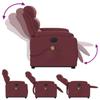 Electric Massage Recliner with Rising Function Burgundy Fabric