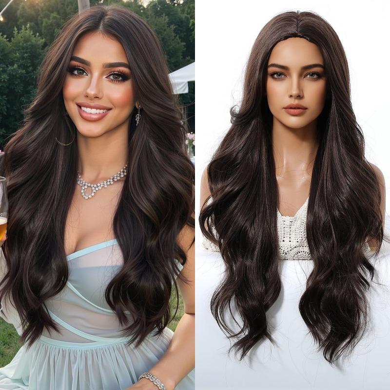 Hot-selling gradual change blond wig long curly hair chemical fiber hair high temperature silk female full headgear wigs factory spot