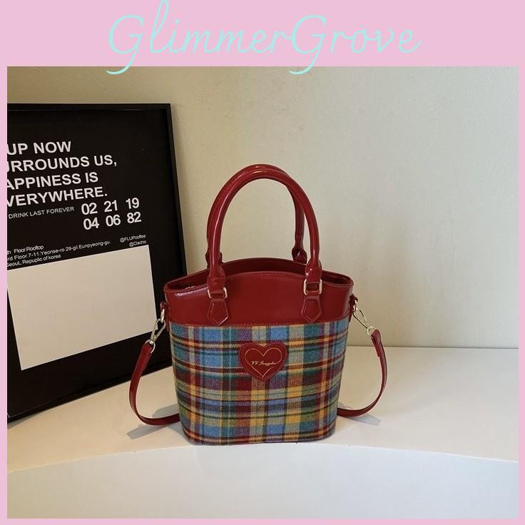 Fashion Splicing Checkered Pattern Women Casual Shoulder Bag For Daily Use