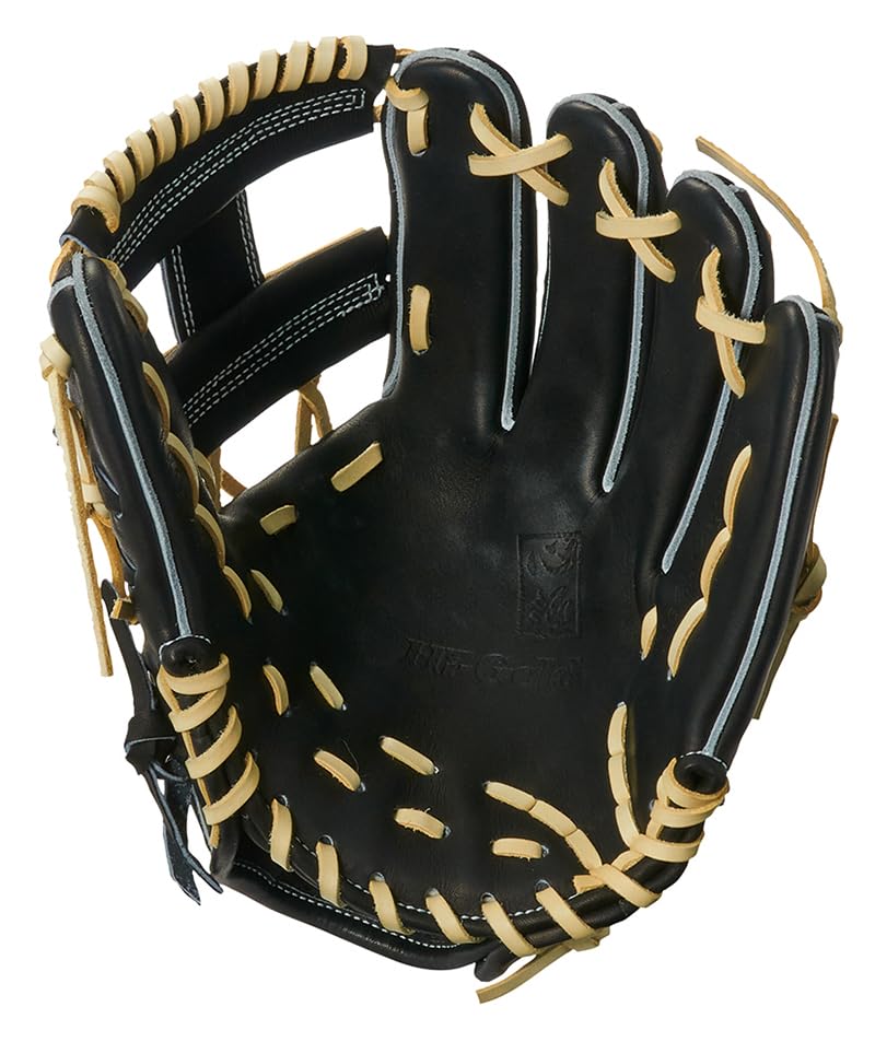 HI-GOLD Shinkyoku KKG-2506 Hardball Glove, Black, Right-Handed, for Shortstops and Second Basemen, High School Baseball