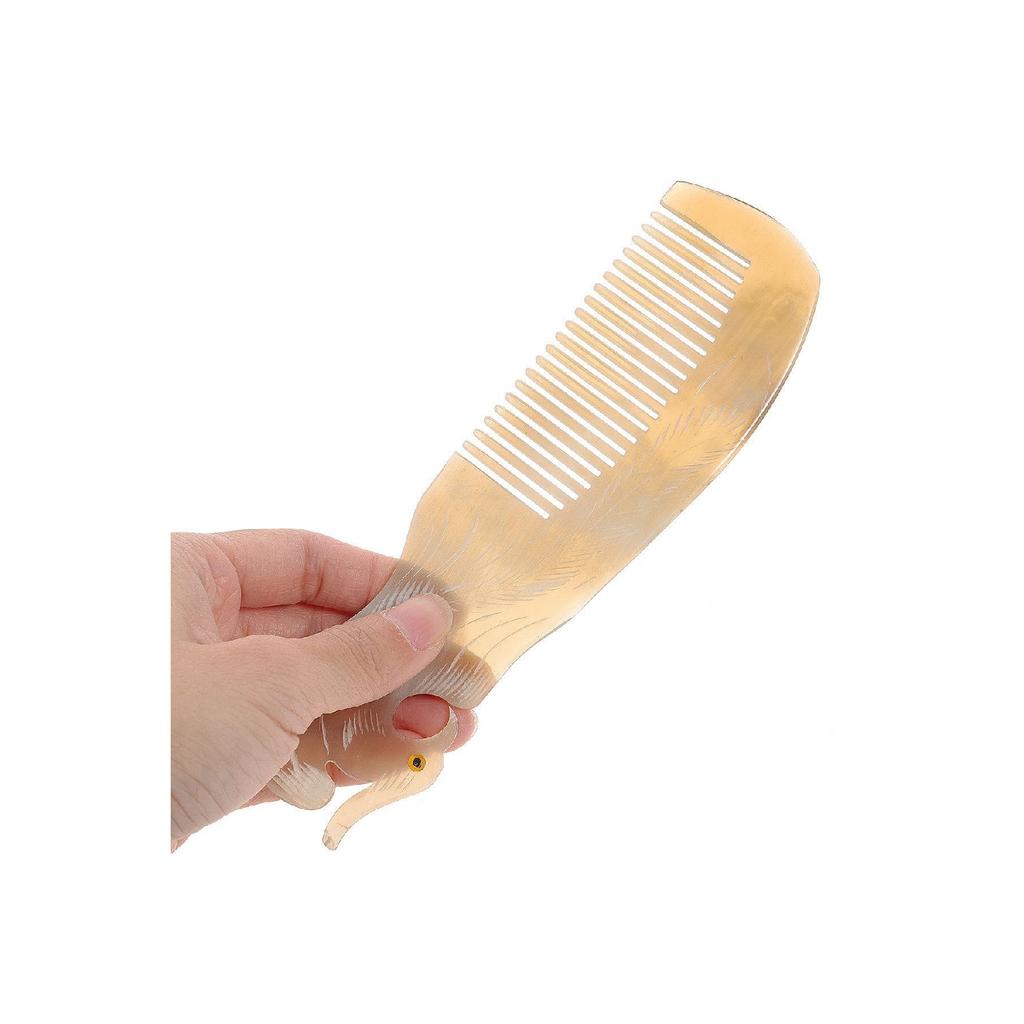 Natural Bone Comb Beef Horn Hair Comb, Genuine Handmade Peacock Model Kt -113 - 18 Cm