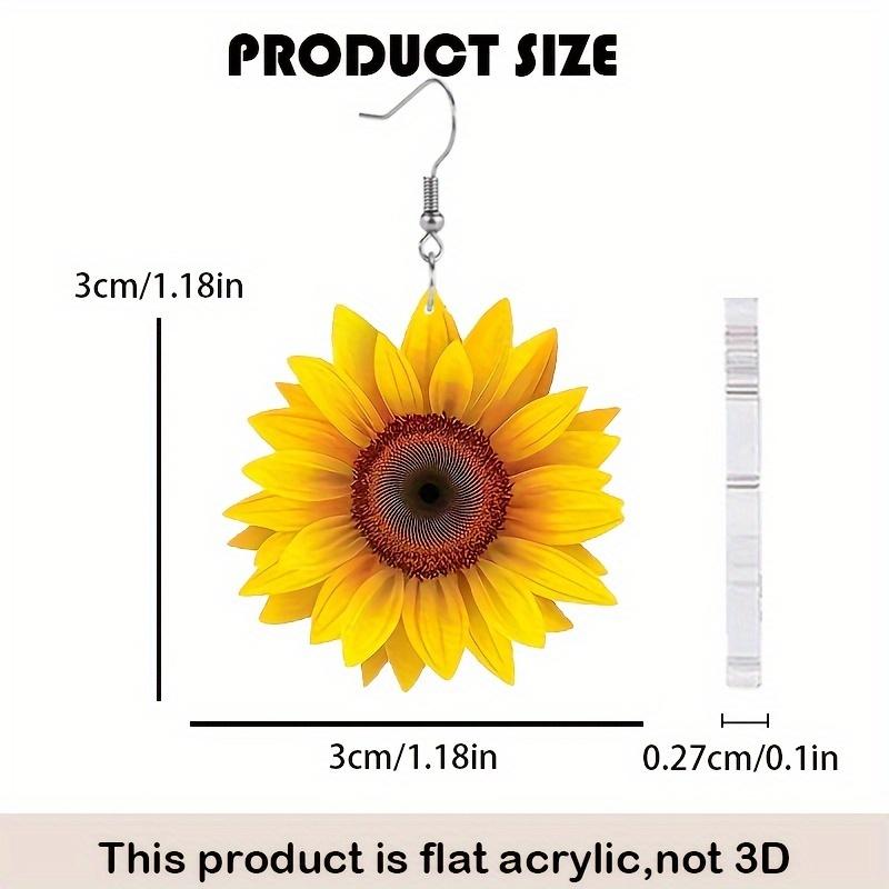 1 Paar Sonnenblumen-Ohrringe, flache kreative Party-Ohrringe aus Acryl, warme Menschen um die kleine Sonne, ein Geschenk an Freunde, Sonnenblumenblüten