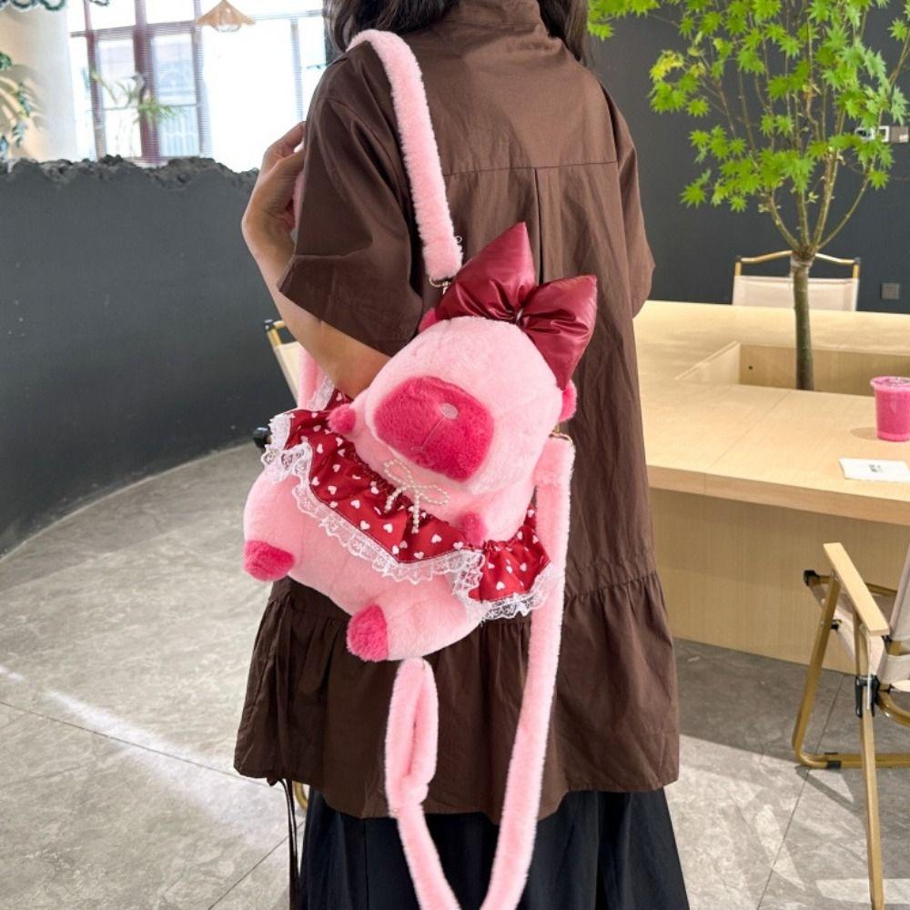 Shoulder Bag Capybara Plush Backpack PP Cotton Stuffed Capybara Knapsack  Kid Girl Boy