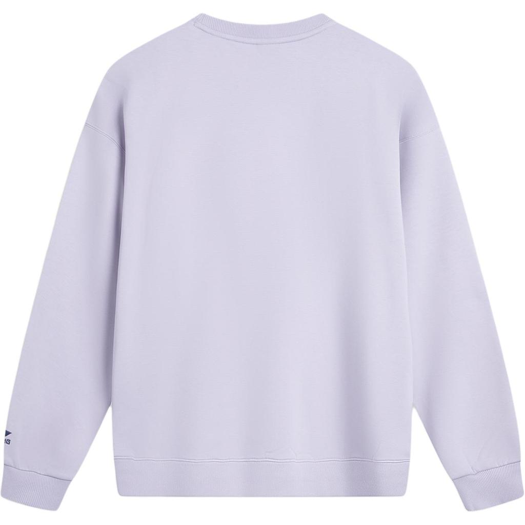 Li Ning Sports Lifestyle Series Casual Fashion Simple Versatile Letter Round Neck Fleece Warm Breathable Loose Sweatshirt Women sweatshirt AWDVC76-4
