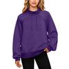 Women's Stand Collar Sweatshirt Oversized Turtleneck Drawstring Pullover Long Sleeve Top