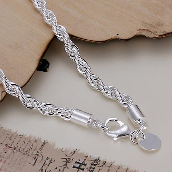 Women Elegant Silver Plated Twisted Chain Bracelet Bangle Jewelry Fashion Accessories for Party
