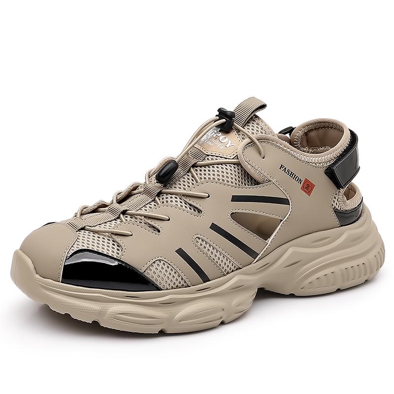 Fashion Fashion Outdoor Walking Summer Flats Soft Leather Sandals Quick Dry Wading Aqua Shoes Man Slippers New Hollowed-out Mens Sandals