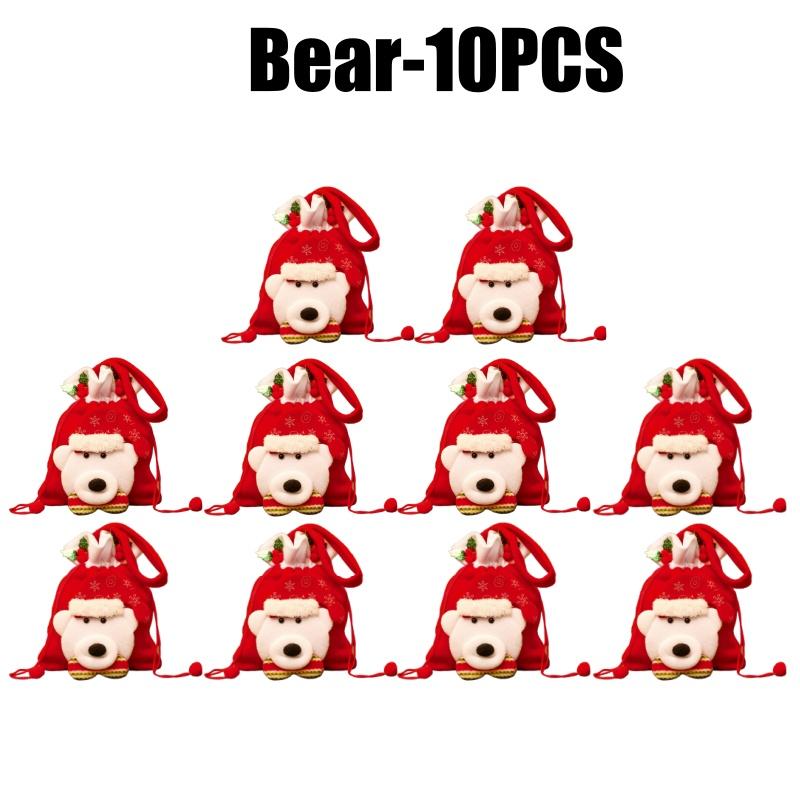 Christmas Apple Bag Reusable Gift Bag Drawstring Handbag for Christmas Eve Candy Favors Treat Pouch Holiday Present Sack