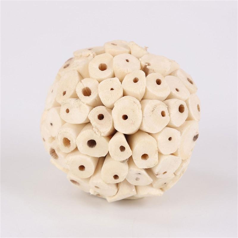 Parrots Chew Toy Birdcage Natural Pith Balls Chewing Toy Bird Biting Toy for Medium Large Birds Birdcage Hanging Toy