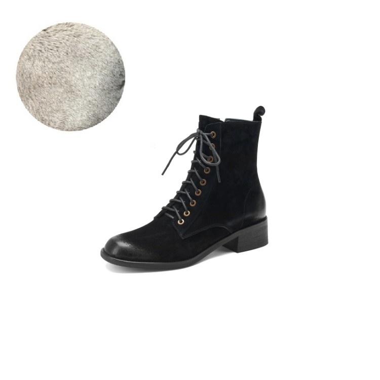 Fashion HOT SALES Fall Shoes Zipper Genuine Leather Boots Women Retro Lace Ankle Boots for Women Plus Size 42 Fashion Winter Boots Women