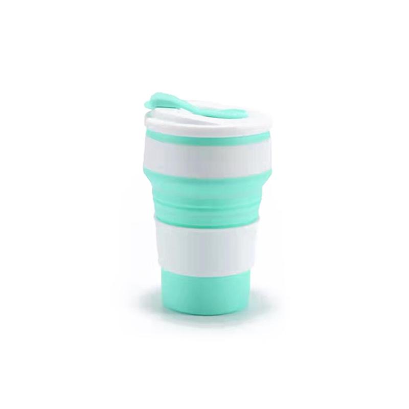 12 Oz Kullanımlık Silikon Katlanabilir Kapaklı Bardak Kamp için 350 ml 500 ml Taşınabilir Katlanır Kahve Fincanları Seyahat için
