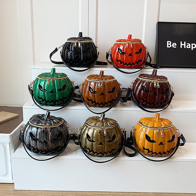 2025 Halloween New Fashion Barrel-Shaped Glossy PU Shoulder & Crossbody Bags Solid Creative Stylish Design Handbags for Women