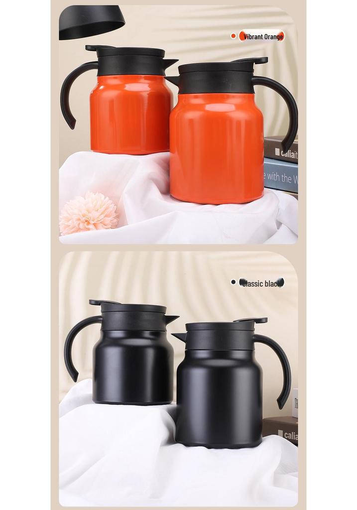 316 Stainless Steel Thermal Tea Pot with Handle - Large Capacity, Portable, Insulated for Home or Office Use