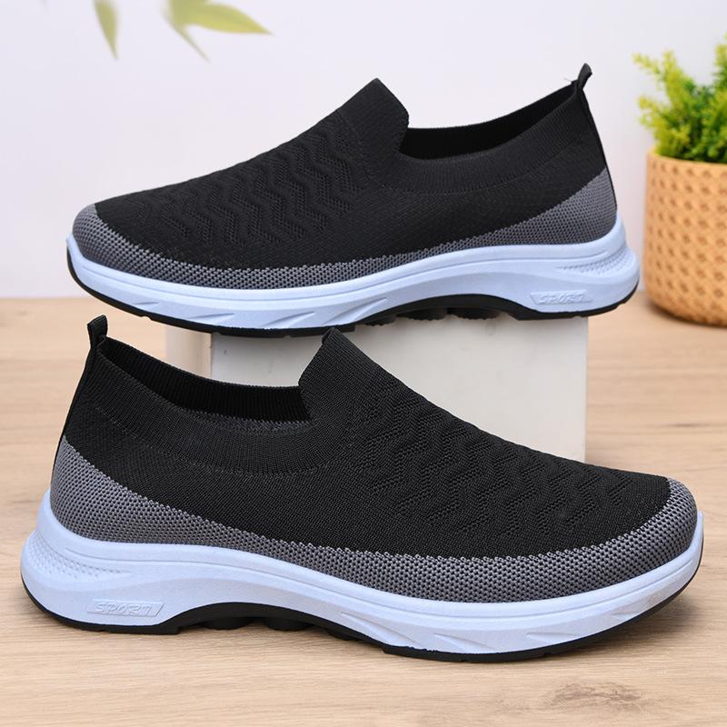 Нескользящая обувь, Дышащая повседневная обувь, Мужская модная дышащая обувь 39 чёрный