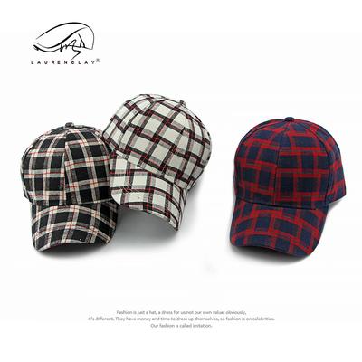 Casquette à carreaux tendance femmes printemps été automne extérieur visière pare-soleil dessus rigide casquette de baseball marée pour hommes