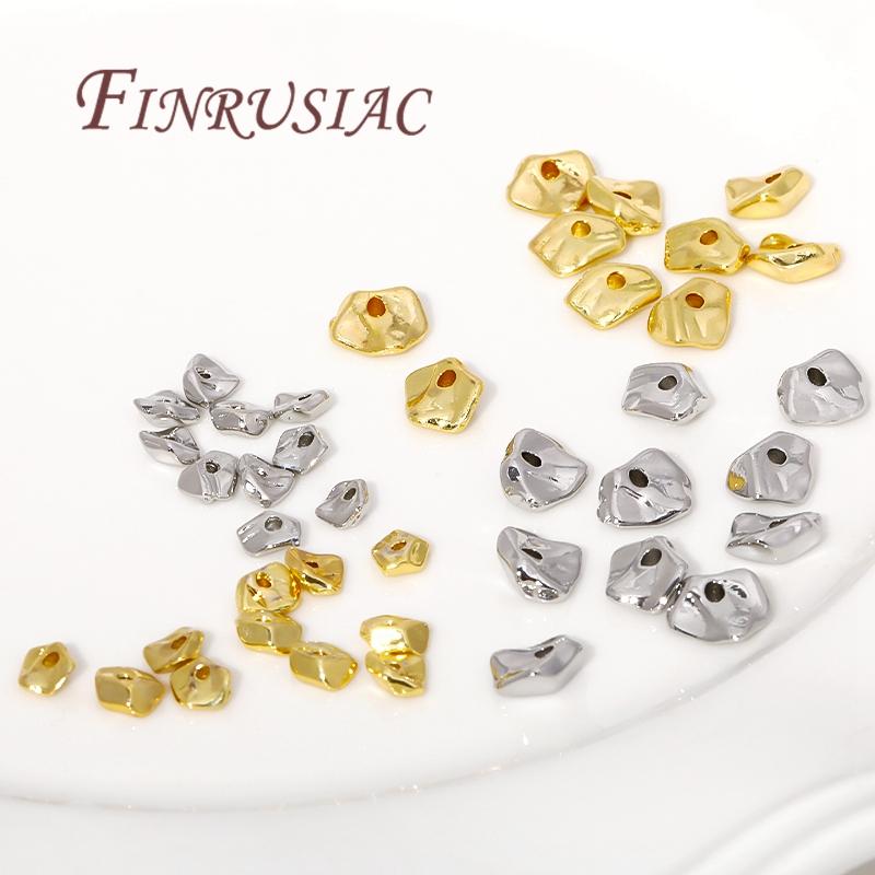 High Quality Metal Beads For Bracelets Beading Beads DIY Jewelry Making Findings 2 Sizes 18K Gold Plated Irregular Spacer Beads