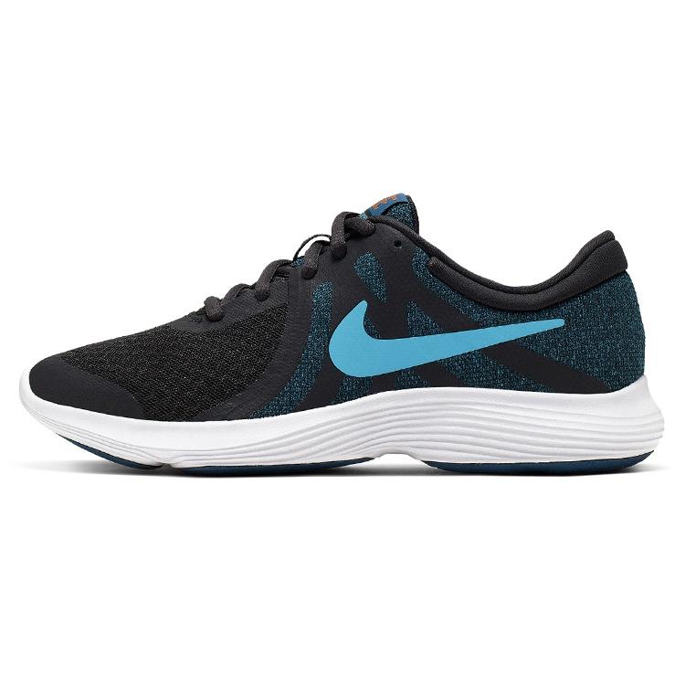 (GS) Nike Revolution 4 Black/Blue Kids 943309-016 EU 35.5