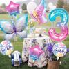 Butterfly Star Number Shape Balloon Set Sparkling Aluminum Foil Balloon For Birthday Celebration Party Photography Aid
