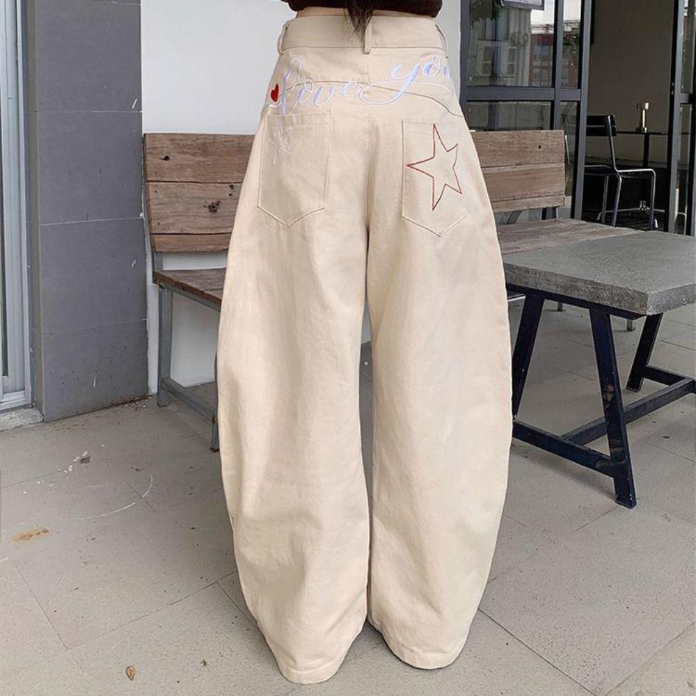 Baggy Star Jeans Women Y2k Loose Casual Pants Female Clothing Denim Jeans  Lady