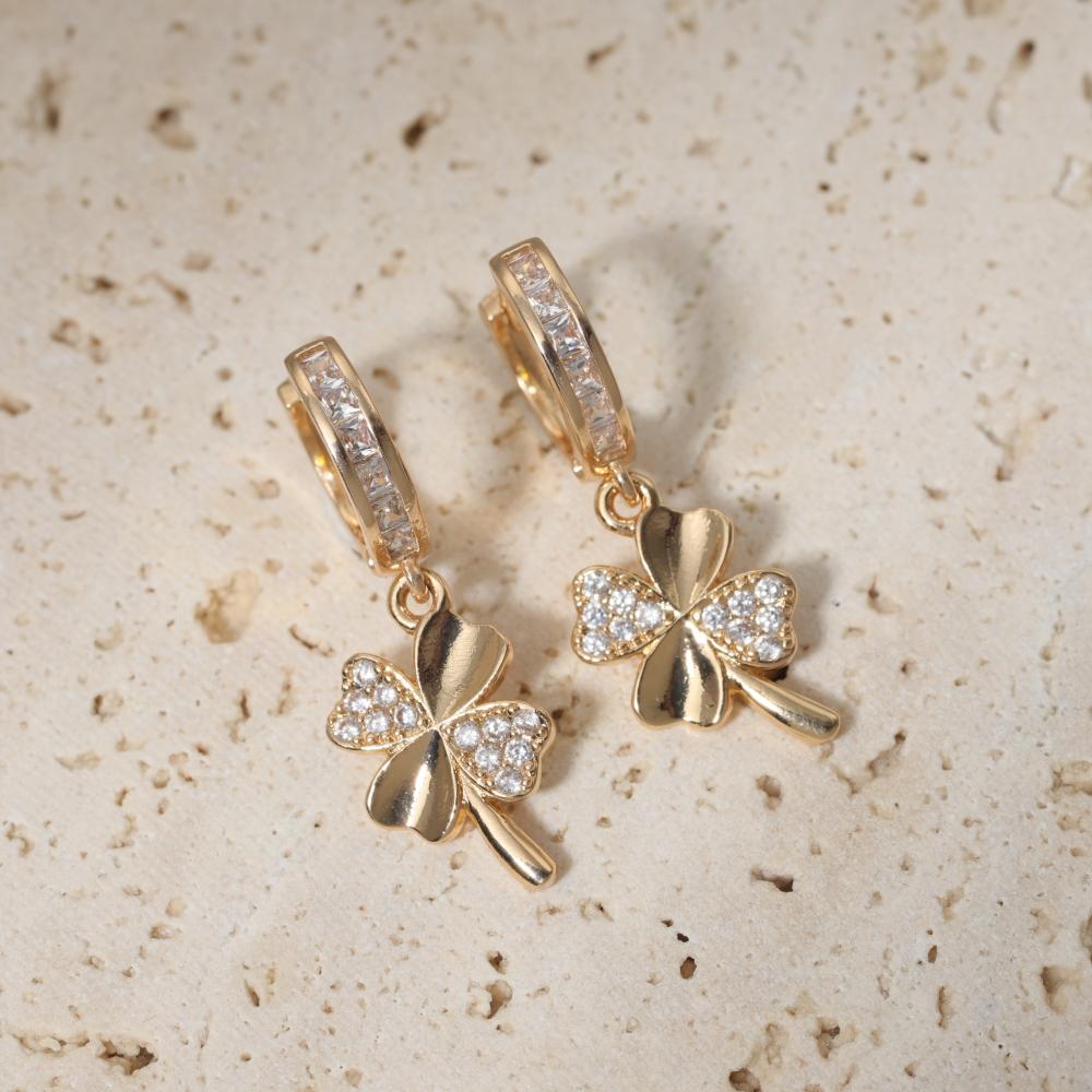 Luxury Flowers Dangle Earrings for Women Zirconia Earring Jewelry Wedding Party Accessories