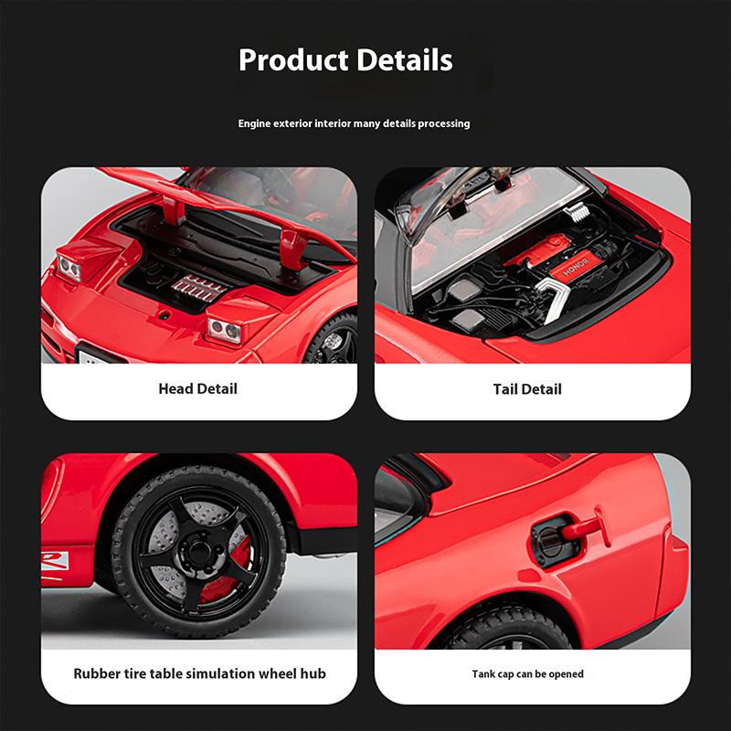 1/22 Honda Cool NA1 Alloy Model, Cool Sound and Light, Exquisite Desktop Ornaments, The Best Collection for Car Model Enthusiasts
